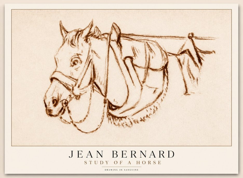Jean Bernard Study of a Horse III No2 - Poszter