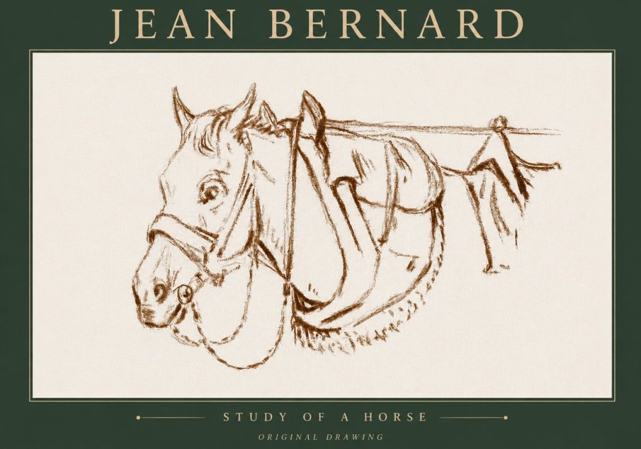 Jean Bernard Study of a Horse III No4 - Poszter