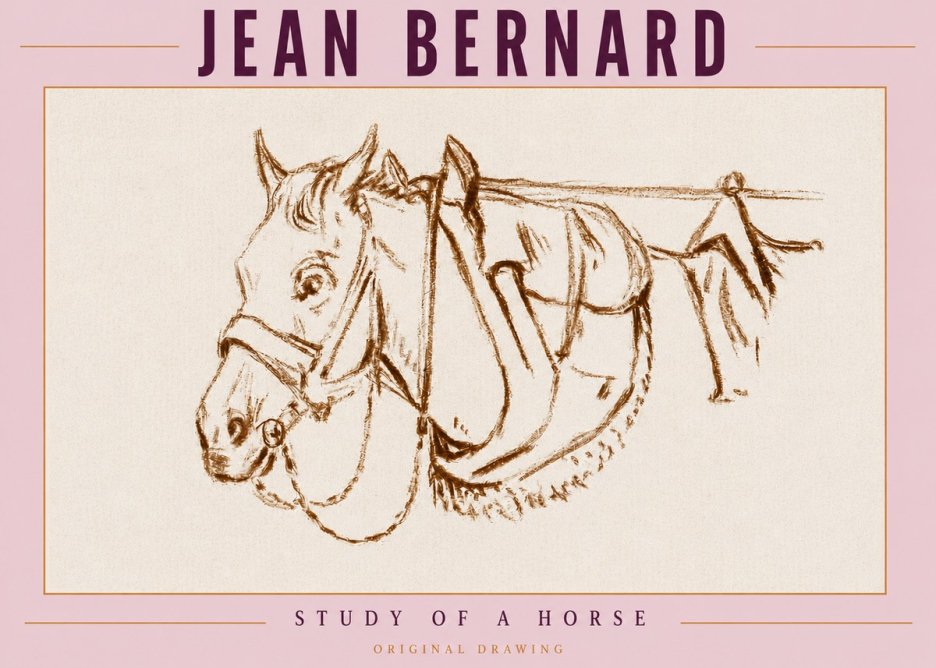 Jean Bernard Study of a Horse III No5 - Poszter