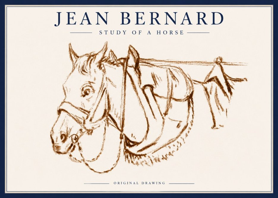 Jean Bernard Study of a Horse III No6 - Poszter