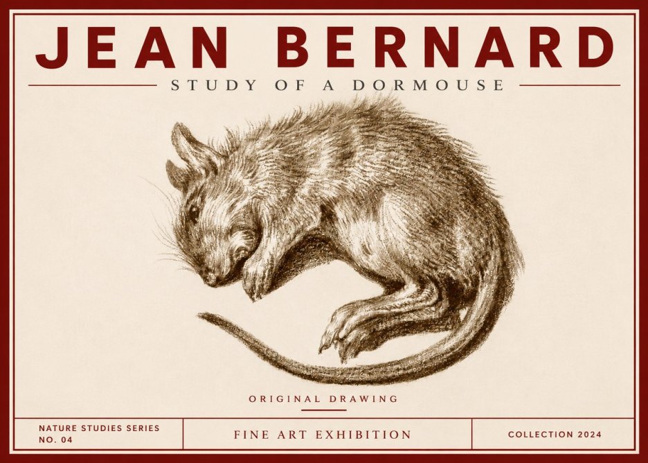 Jean Bernard Study of a Dormouse No4 - Poszter