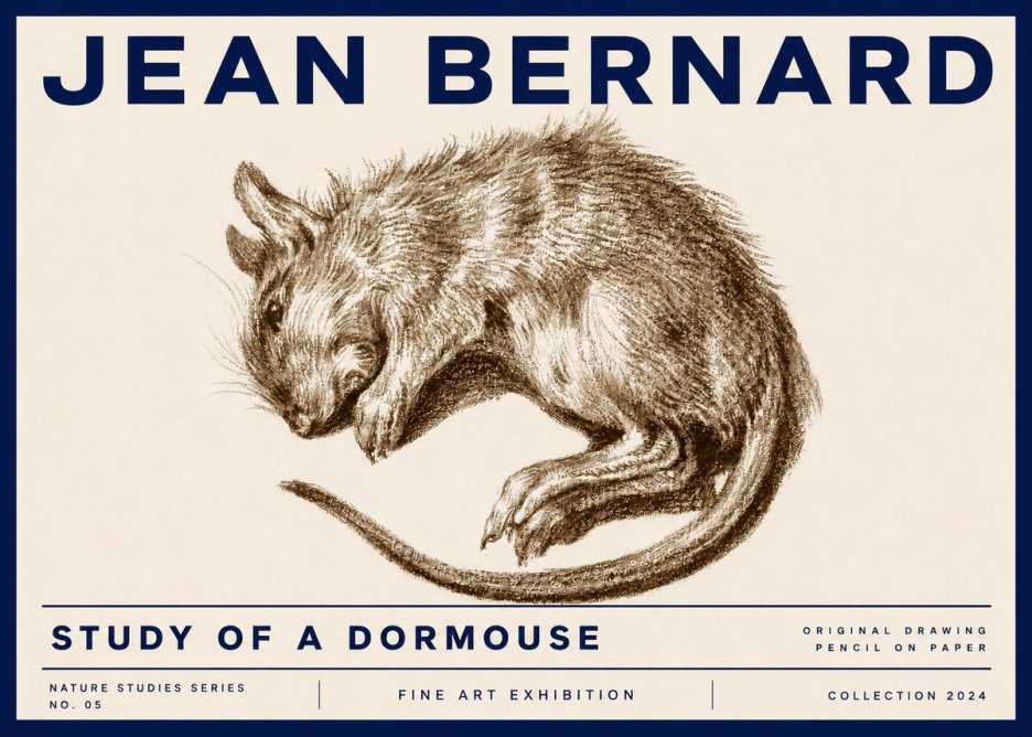 Jean Bernard Study of a Dormouse No5 - Poszter