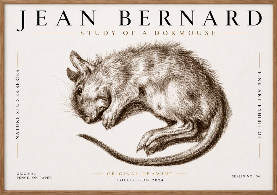 Jean Bernard Study of a Dormouse No6 - Poszter