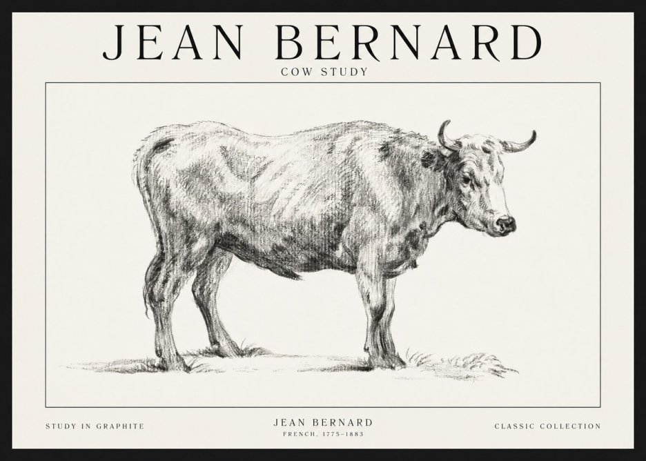 Jean Bernard Cow Study No1 - Poszter