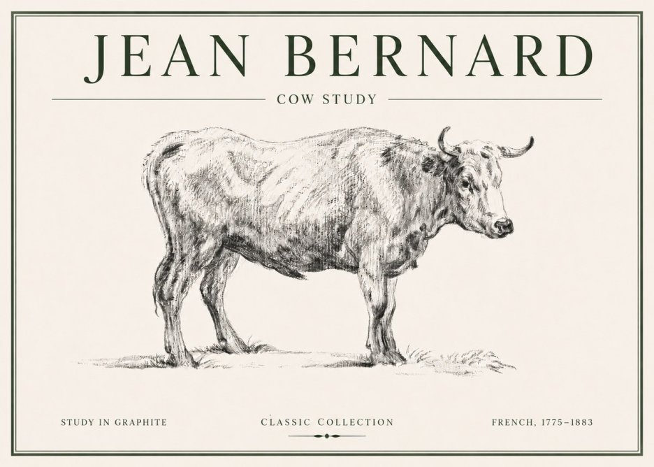 Jean Bernard Cow Study No6 - Poszter