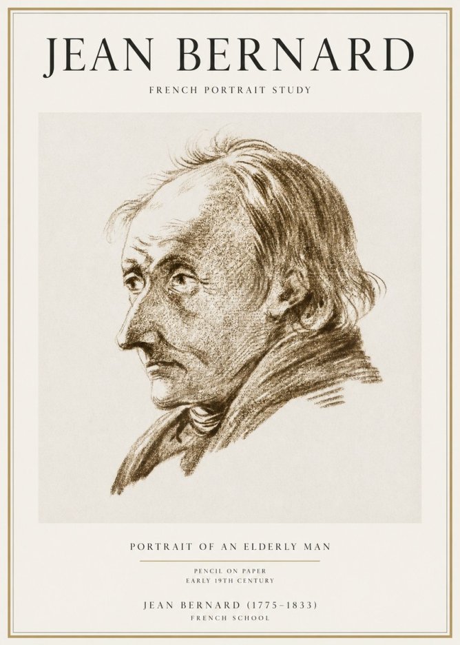 Jean Bernard Portrait of an Elderly Man No1 - Poszter