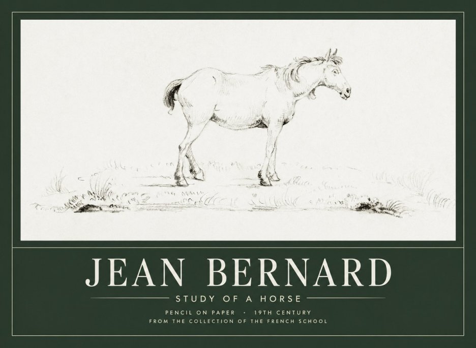 Jean Bernard Study of a Horse IV No1 - Poszter