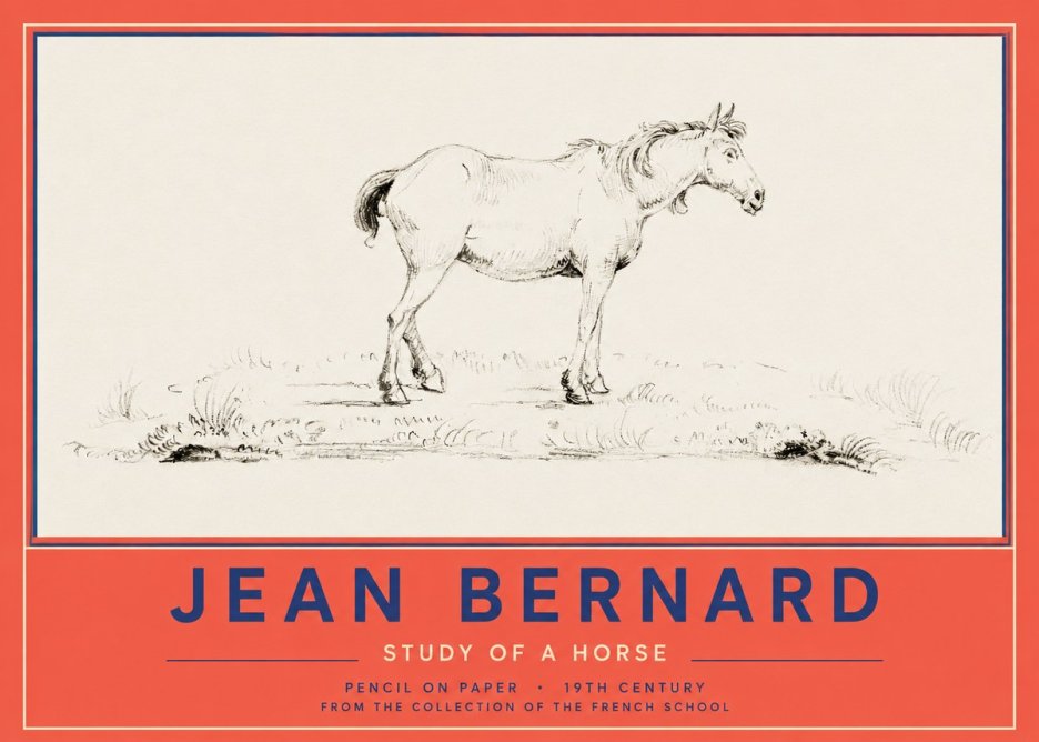Jean Bernard Study of a Horse IV No2 - Poszter