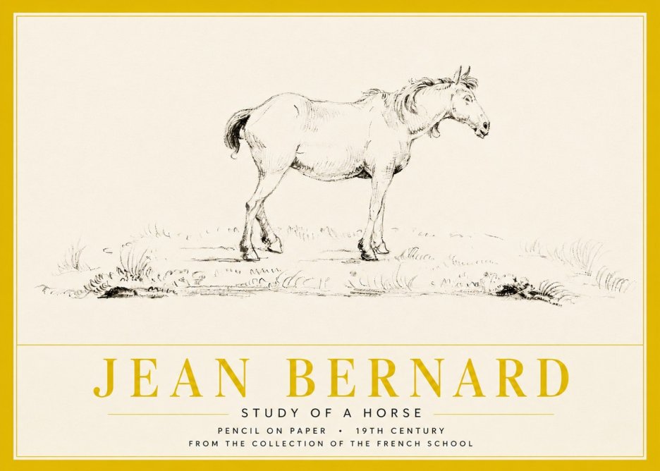 Jean Bernard Study of a Horse IV No3 - Poszter