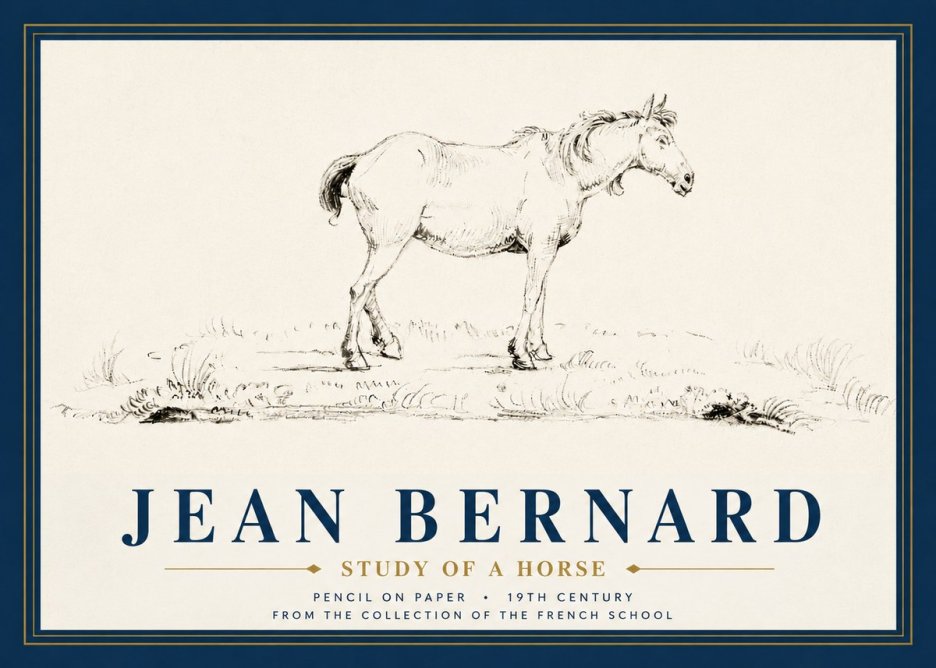 Jean Bernard Study of a Horse IV No4 - Poszter