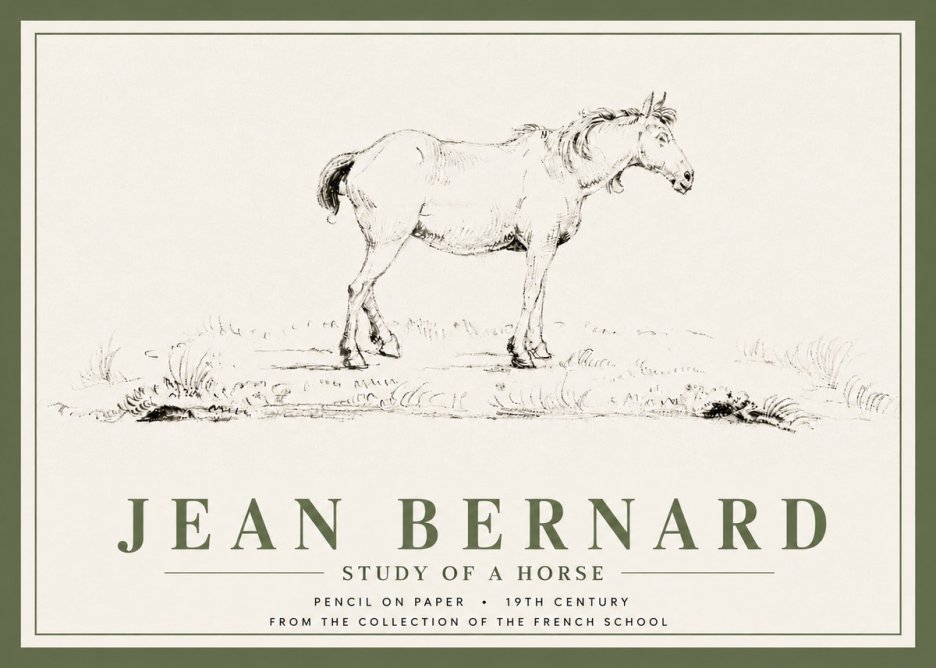 Jean Bernard Study of a Horse IV No5 - Poszter