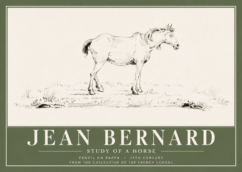 Jean Bernard Study of a Horse IV No6 - Poszter