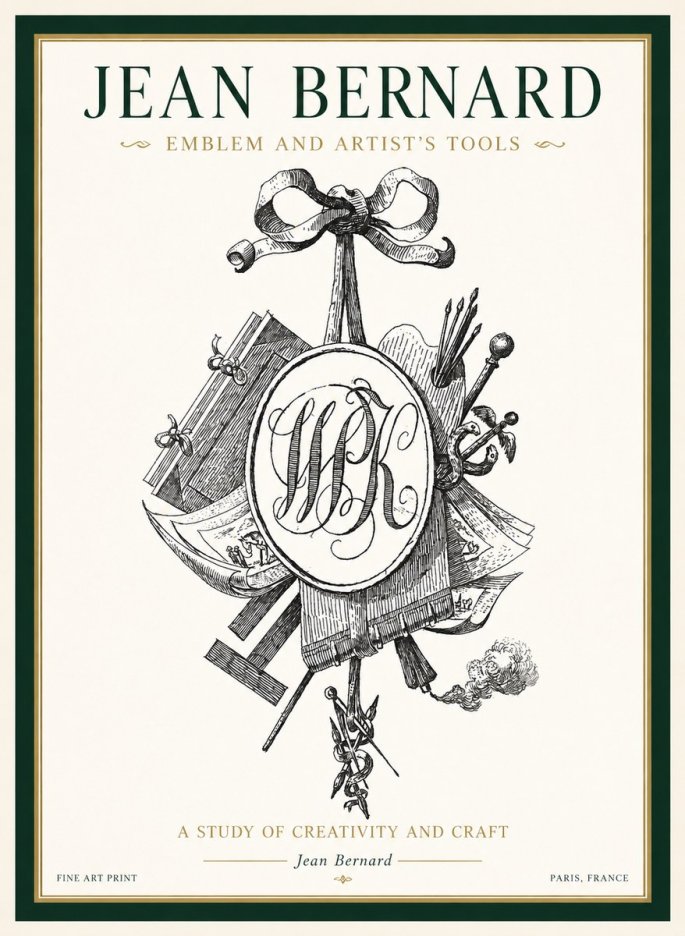 Jean Bernard Still Life with Monogram No2 - Poszter
