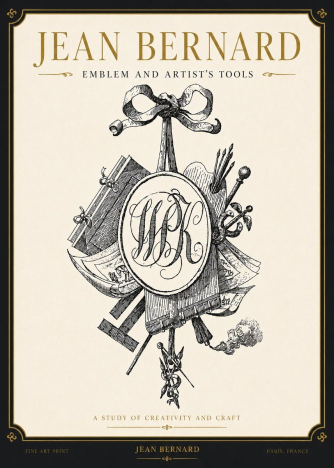 Jean Bernard Still Life with Monogram No4 - Poszter