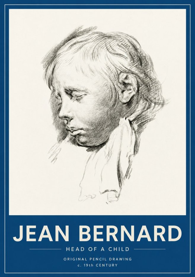 Jean Bernard Head of a Child No2 - Poszter