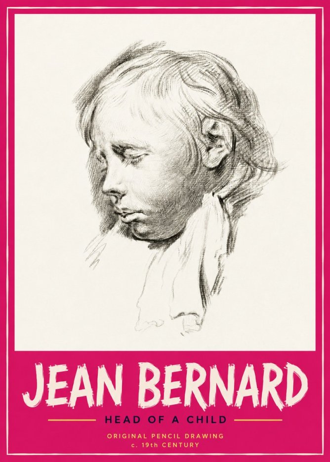 Jean Bernard Head of a Child No3 - Poszter
