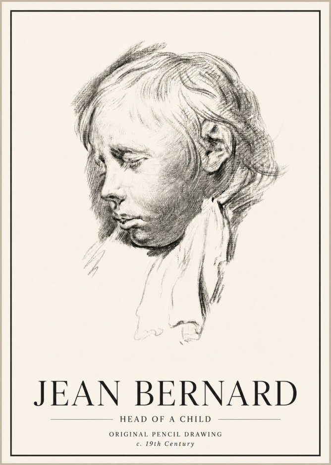 Jean Bernard Head of a Child No5 - Poszter