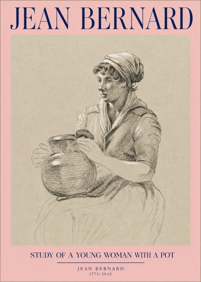 Jean Bernard Study of a Young Woman with a Pot No2 - Poszter