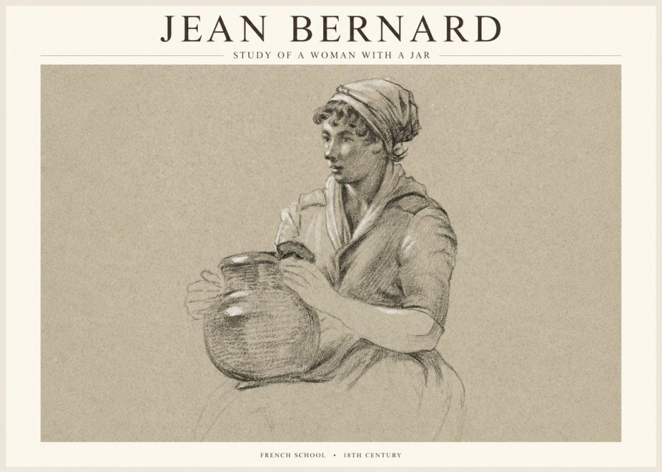 Jean Bernard Study of a Young Woman with a Pot No5 - Poszter