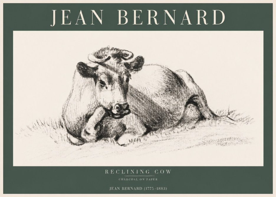 Jean Bernard Reclining Cow I No2 - Poszter