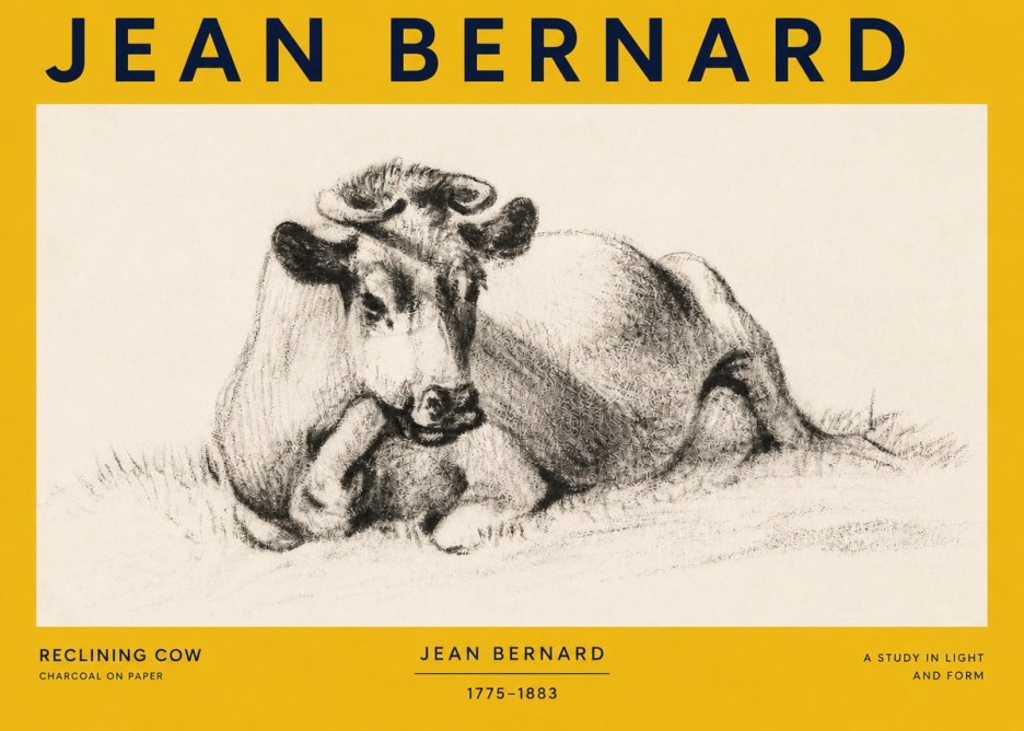 Jean Bernard Reclining Cow I No3 - Poszter