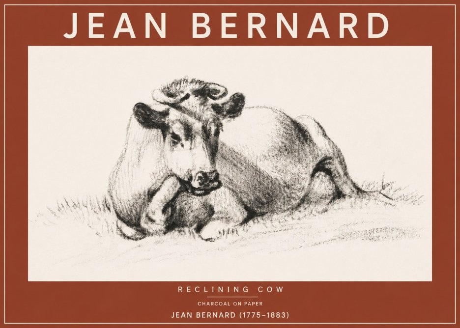 Jean Bernard Reclining Cow I No4 - Poszter