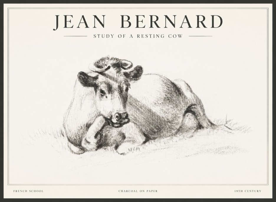 Jean Bernard Reclining Cow I No5 - Poszter