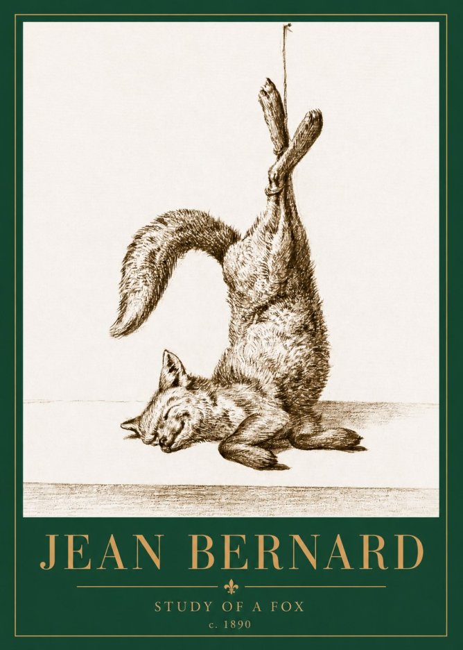 Jean Bernard Study of a Fox No3 - Poszter
