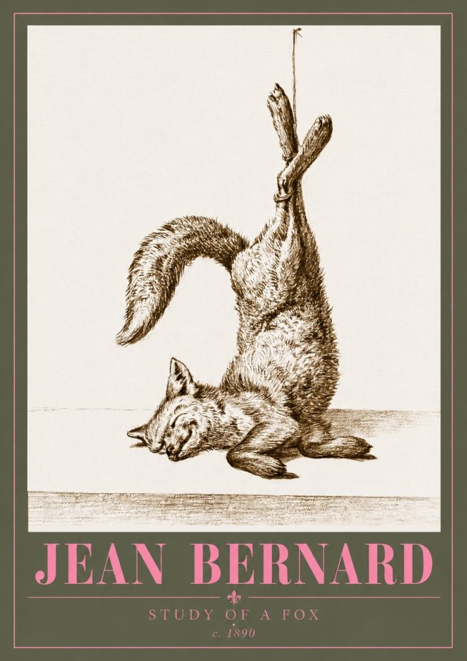 Jean Bernard Study of a Fox No5 - Poszter