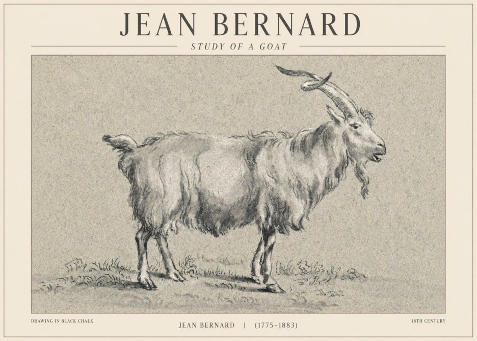 Jean Bernard Study of a Goat II No1 - Poszter