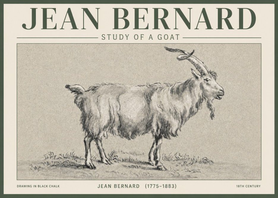 Jean Bernard Study of a Goat II No3 - Poszter