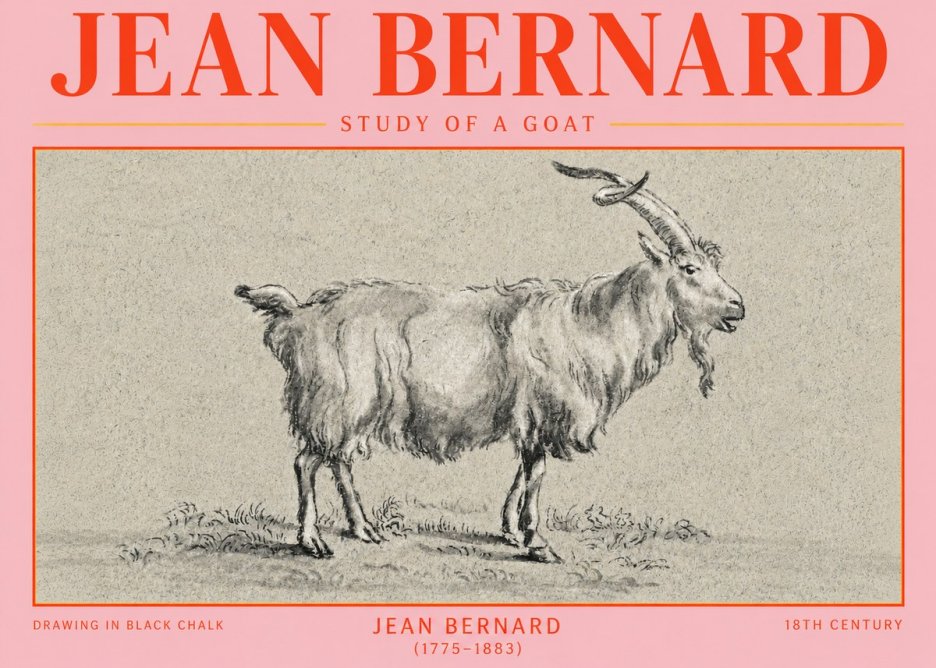 Jean Bernard Study of a Goat II No4 - Poszter