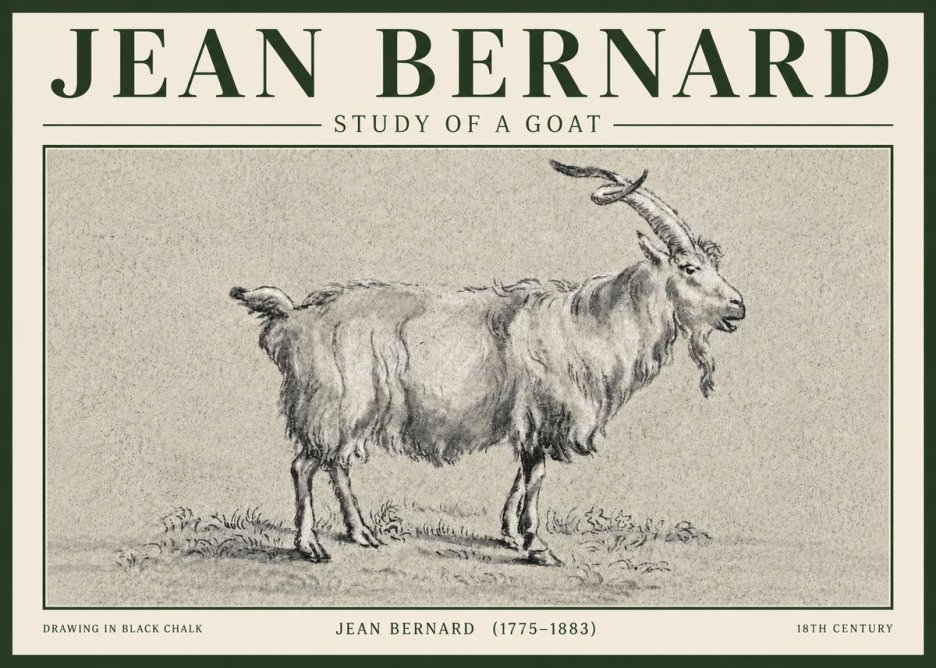 Jean Bernard Study of a Goat II No5 - Poszter