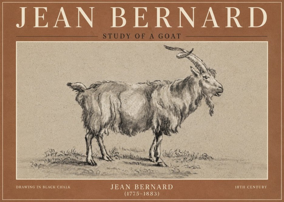 Jean Bernard Study of a Goat II No6 - Poszter