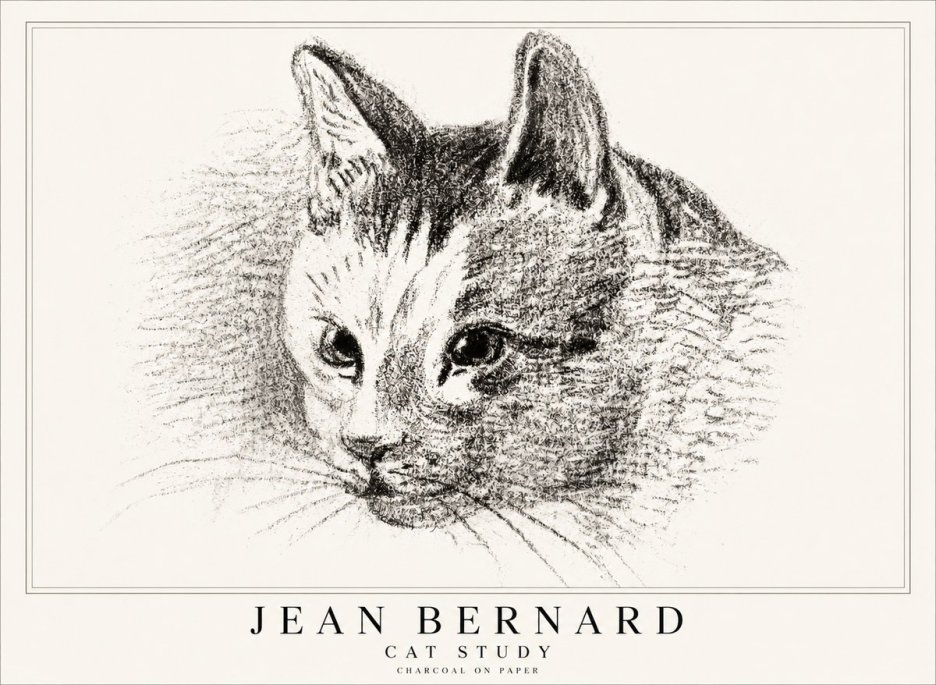 Jean Bernard Cat Study III No1 - Poszter