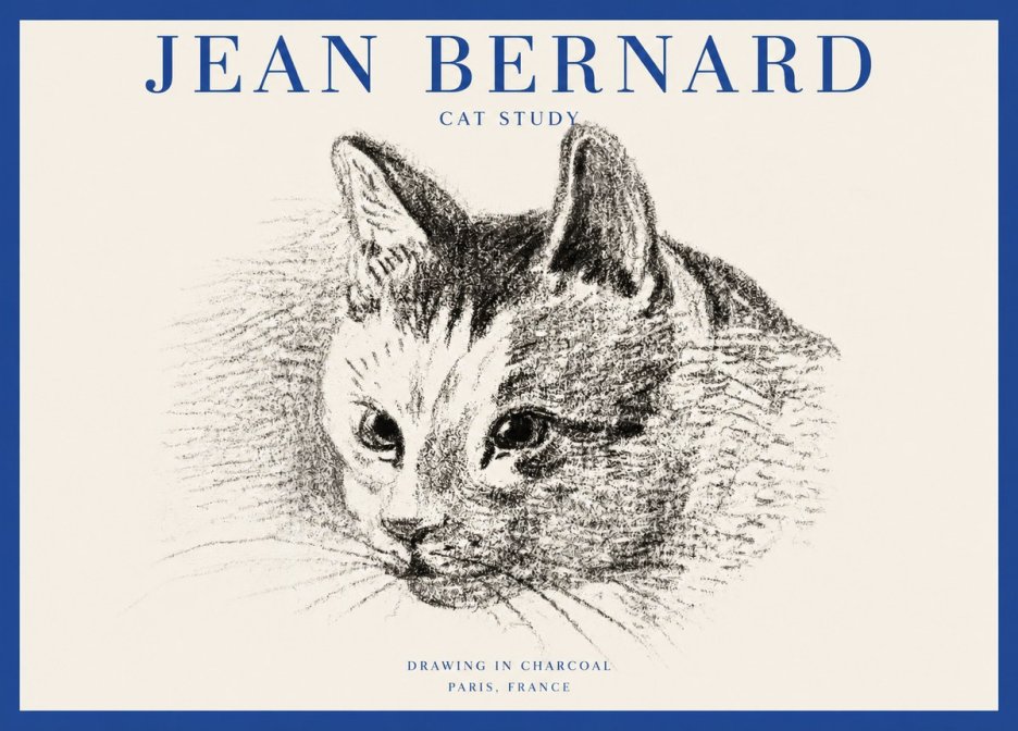 Jean Bernard Cat Study III No2 - Poszter