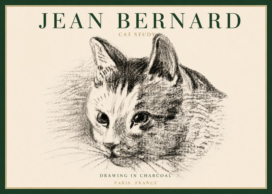 Jean Bernard Cat Study III No4 - Poszter