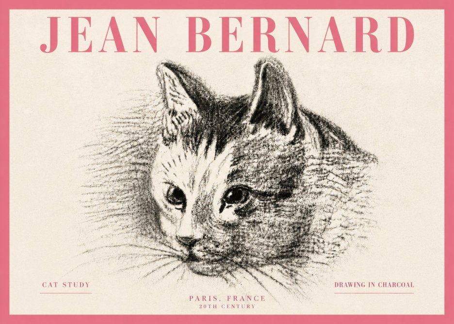 Jean Bernard Cat Study III No5 - Poszter