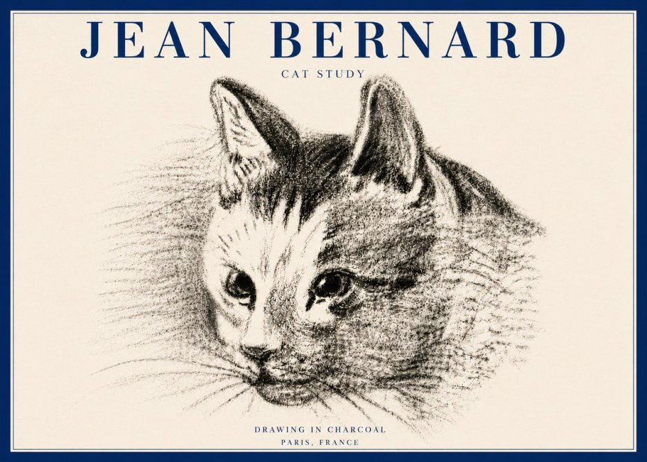 Jean Bernard Cat Study III No6 - Poszter