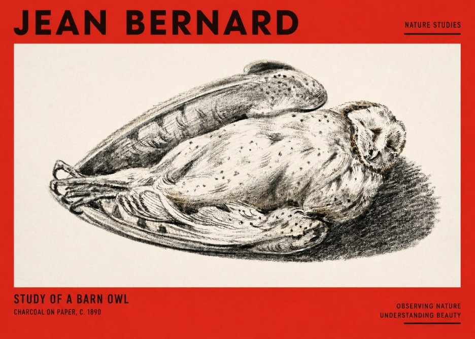Jean Bernard Sleeping Owl No3 - Poszter