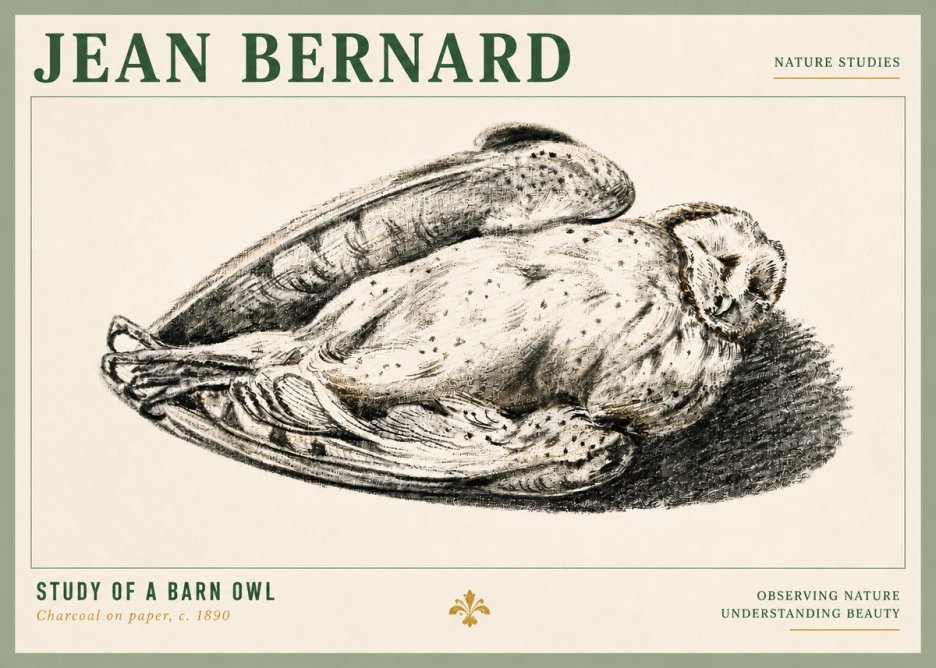 Jean Bernard Sleeping Owl No6 - Poszter