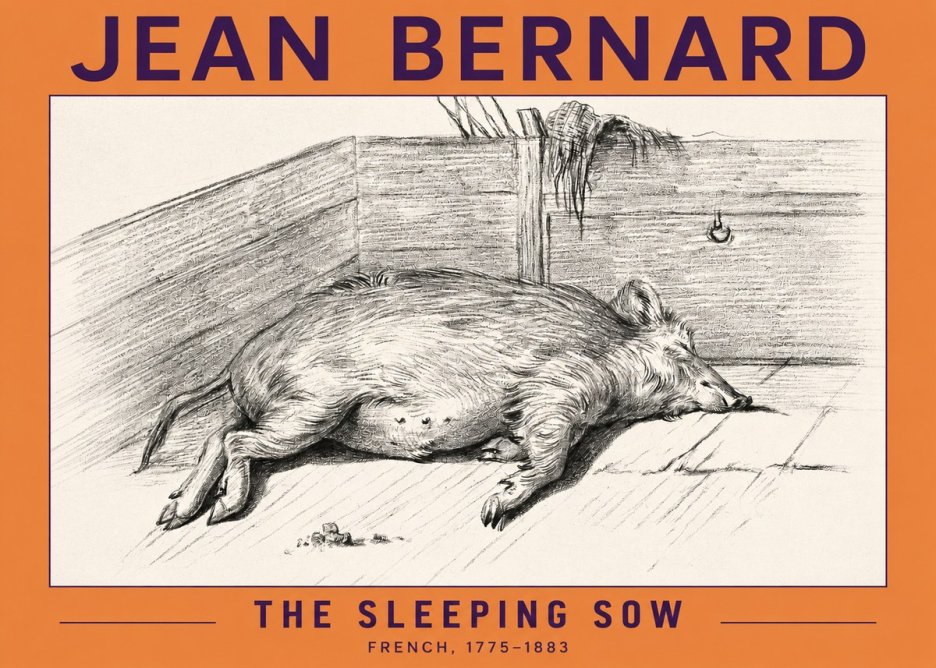 Jean Bernard The Sleeping Sow No2 - Poszter