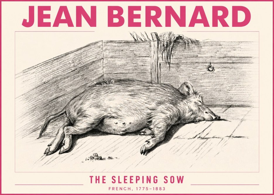 Jean Bernard The Sleeping Sow No3 - Poszter
