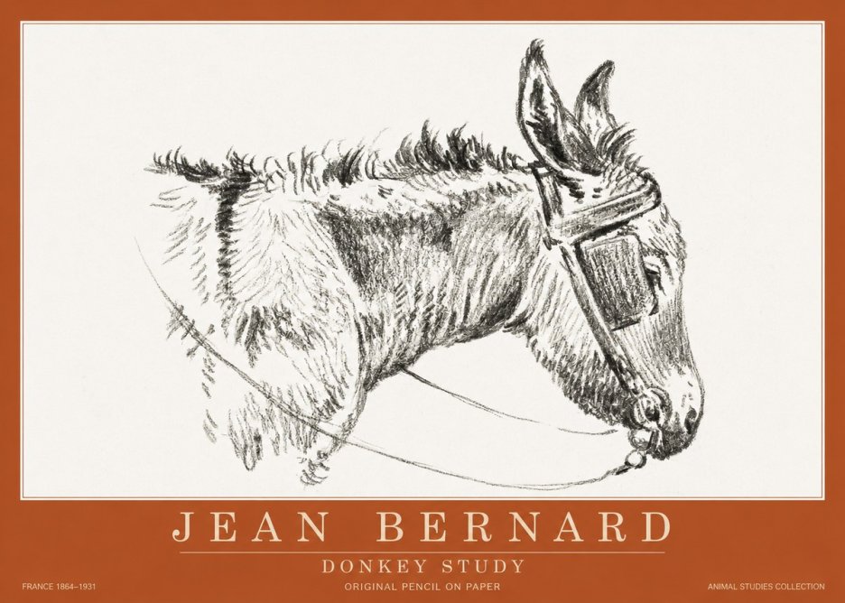Jean Bernard Donkey Study II No2 - Poszter