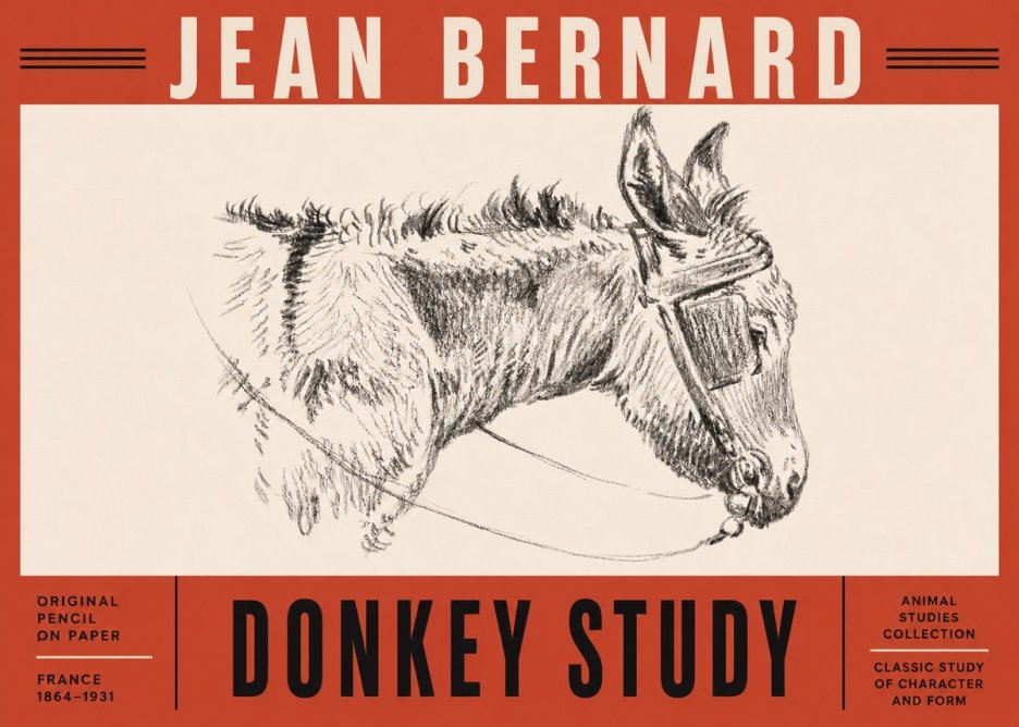 Jean Bernard Donkey Study II No5 - Poszter