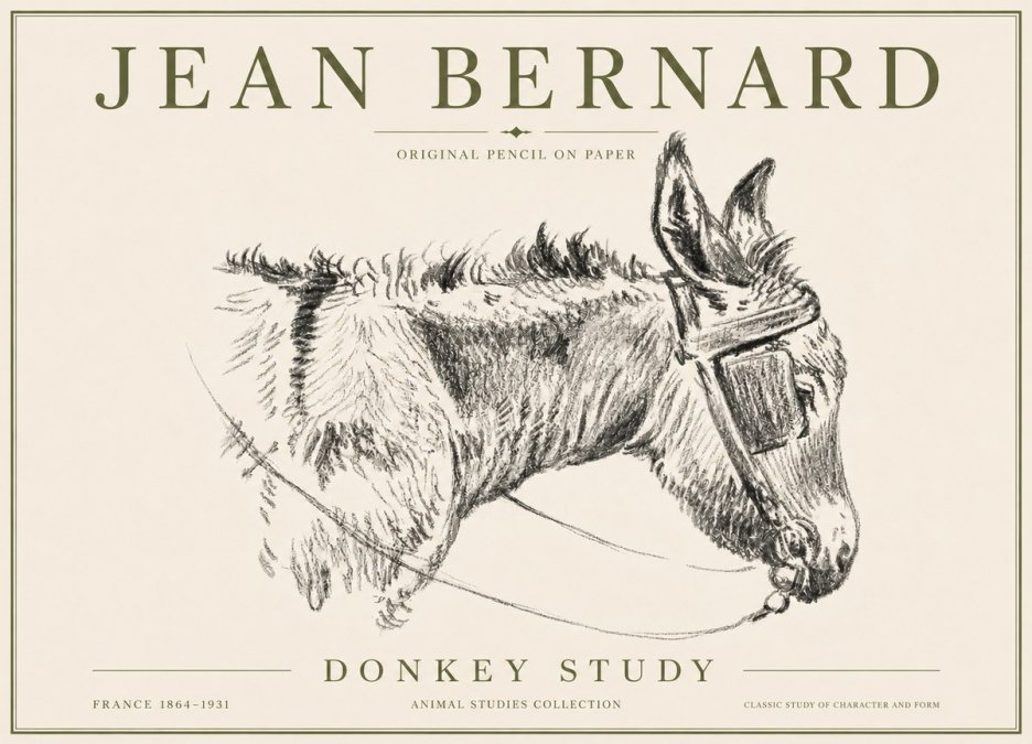 Jean Bernard Donkey Study II No6 - Poszter