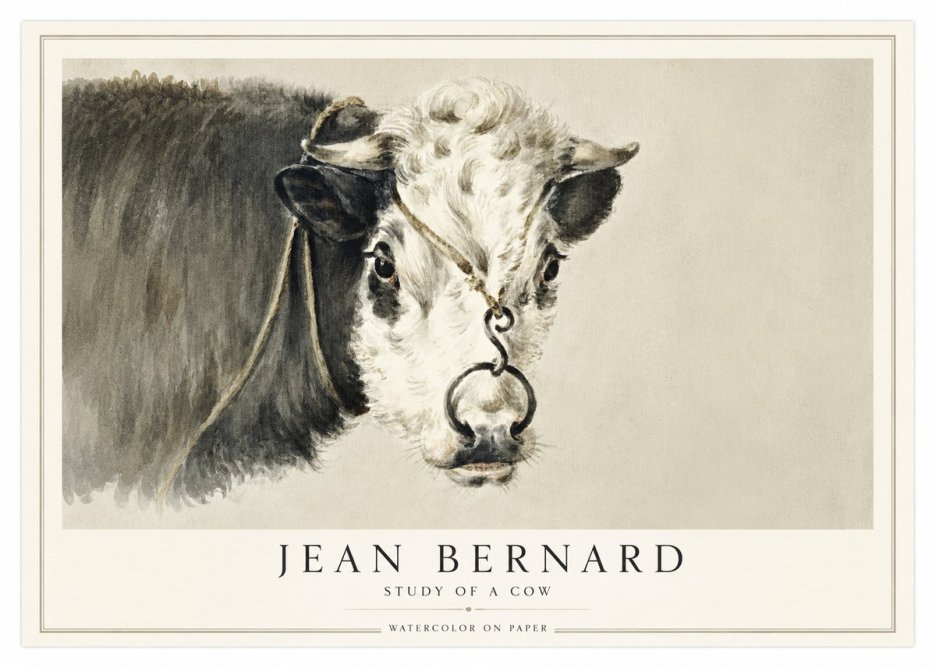 Jean Bernard Study of a Cow I No1 - Poszter