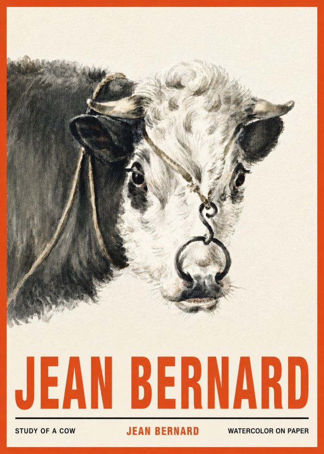 Jean Bernard Study of a Cow I No4 - Poszter