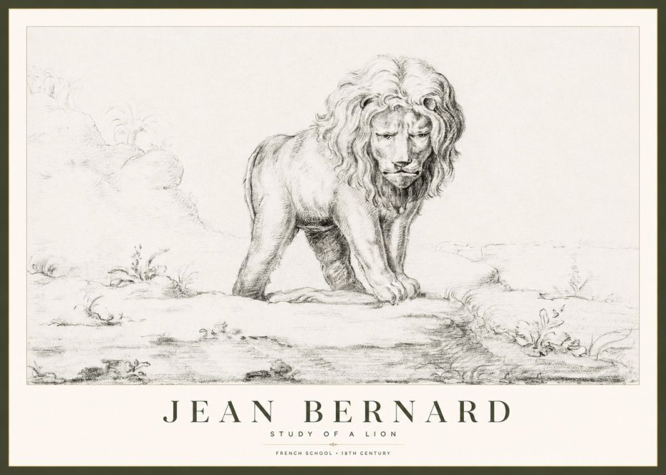 Jean Bernard Study of a Lion I No1 - Poszter