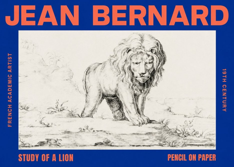 Jean Bernard Study of a Lion I No6 - Poszter
